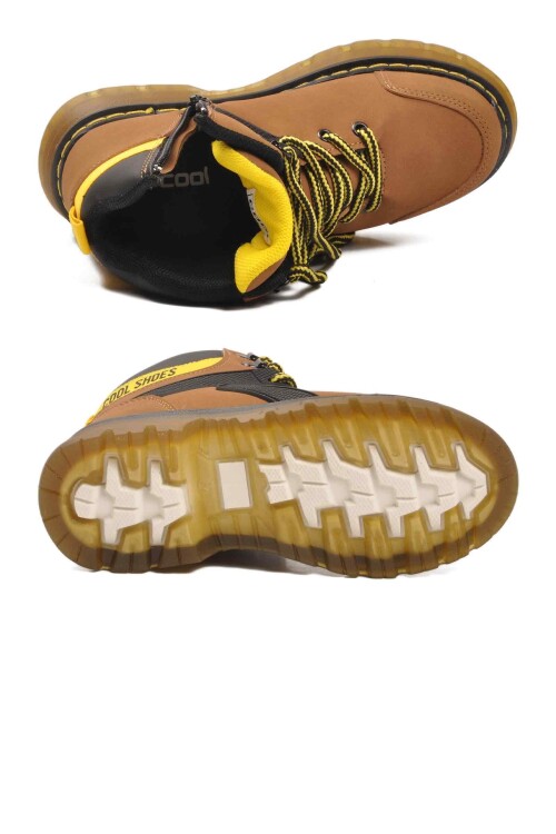 Yellow Zippered Unisex Kids Boots Cane F