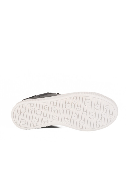 Siyah Beyaz Bağcıklı Hafif Cilt Erkek Sneaker Mota 600 M