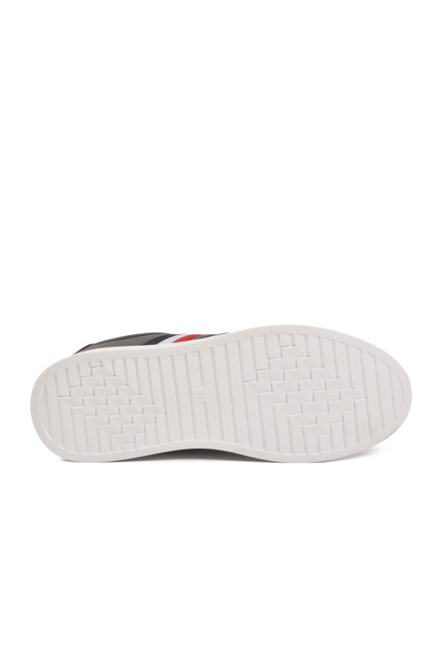 Siyah Beyaz Bağcıklı Hafif Cilt Erkek Sneaker 493 M