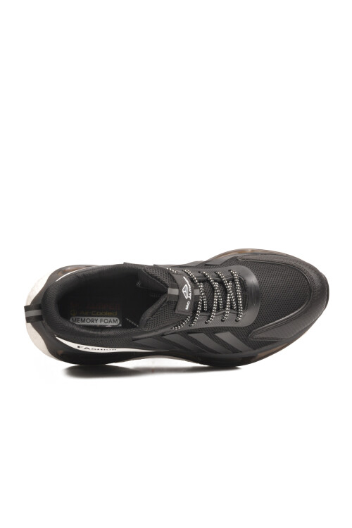 Siyah Memory Foam Hafif Esnek Bağcıklı Erkek Sneaker 2287 M