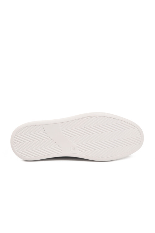 Siyah Beyaz Bağcıklı Cilt Hafif Esnek Erkek Sneaker 179 M