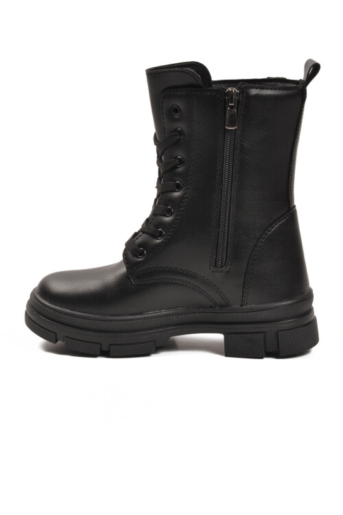 Siyah Cilt İçi Polarlı Kaymaz Taban Kız Çocuk Bot G-1001 F Frmr