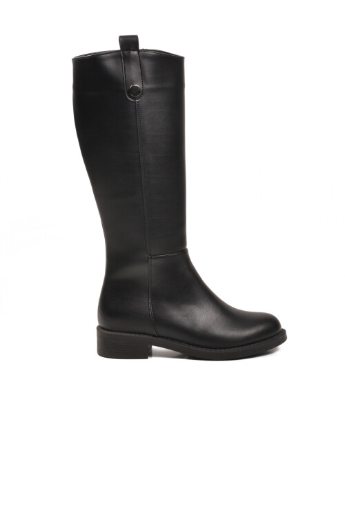 Siyah Cilt İçi Polarlı Fermuarlı Kadın Çizme 224578 Z