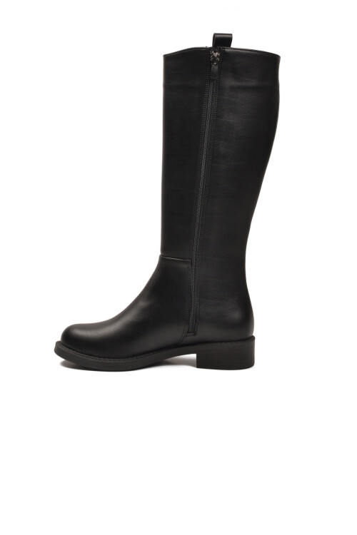 Siyah Cilt İçi Polarlı Fermuarlı Kadın Çizme 224578 Z