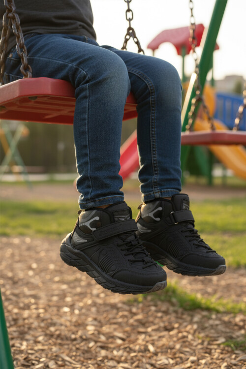 Siyah Cırtlı Kaymaz Taban Erkek Çocuk Bot 1973 F