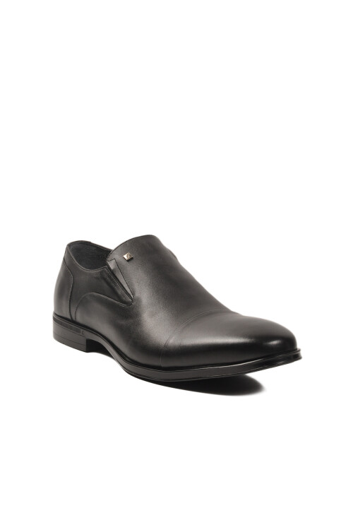 Siyah Hakiki Deri Büyük Numara Erkek Klasik Ayakkabı 4555-2 M