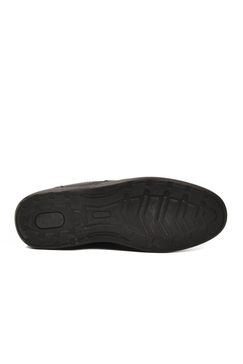 Black Genuine Leather Mens Casual Shoes DSN 2035 M