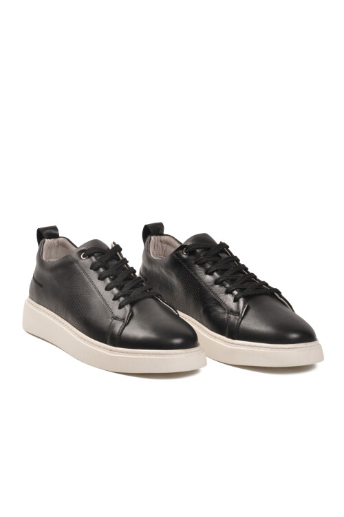 Siyah Hakiki Deri Erkek Casual Ayakkabı 061316L M