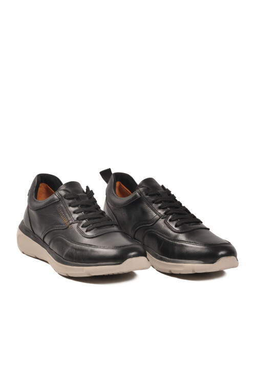 Siyah Hakiki Deri Bağcıklı Erkek Casual Ayakkabı 252012 M