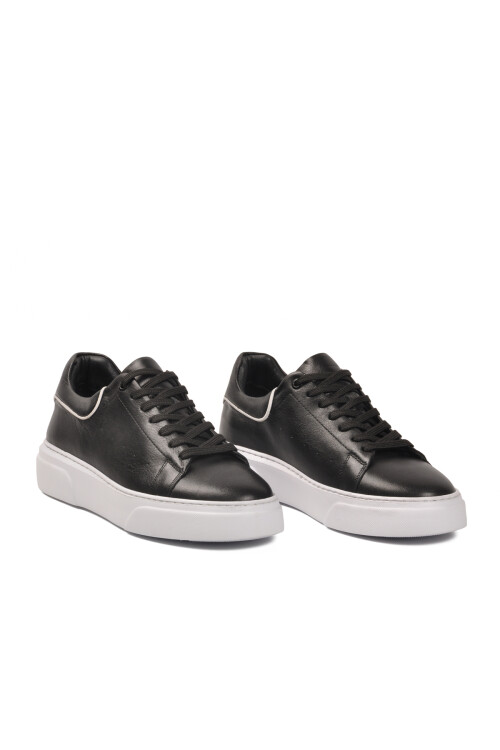 Siyah Hakiki Deri Erkek Casual Ayakkabı 751025 M