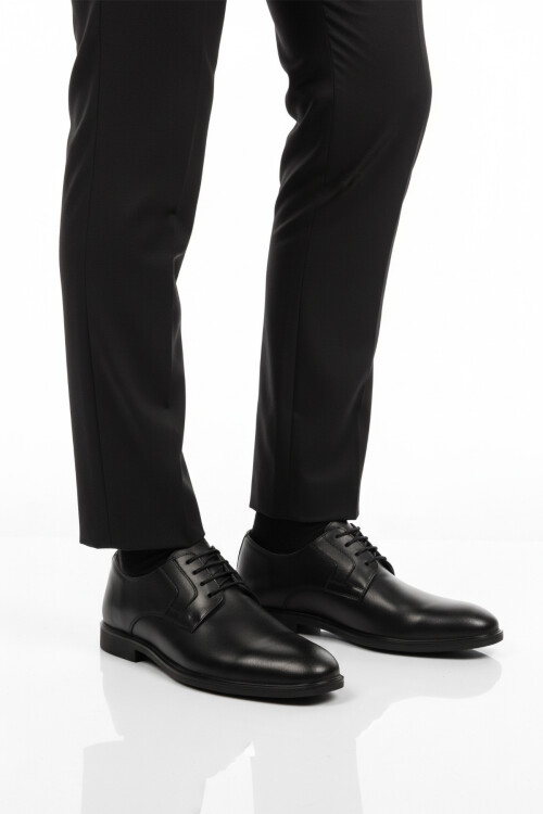 Siyah Hakiki Deri Erkek Klasik Ayakkabı 2496 M