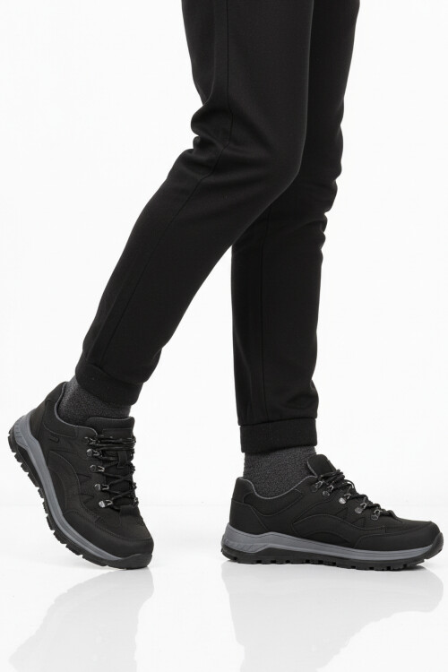 Black Genuine Leather Non-Slip Water Repellent Mens Outdoor Shoes 2341 M