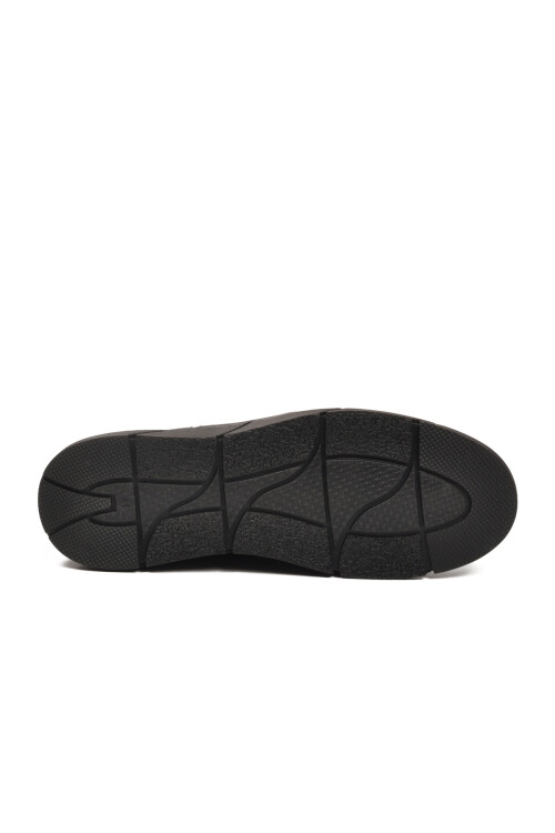 Siyah Hakiki Deri Lastik Bağcıklı Erkek Casual Ayakkabı 137 M