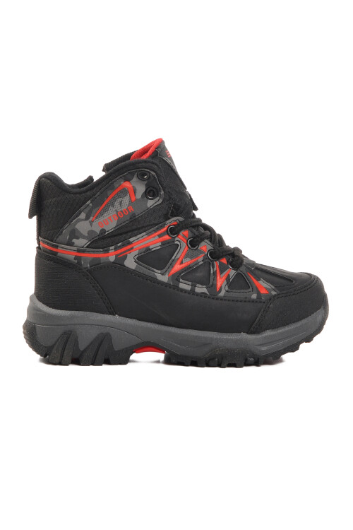 Black Camouflage Polar Non-Slip Sole Childrens Outdoor Boots 2301 P