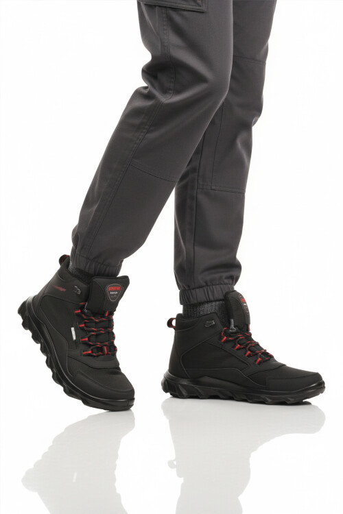 Siyah Kırmızı Su Geçirmez Kayma Taban Erkek Outdoor Bot M7200 M
