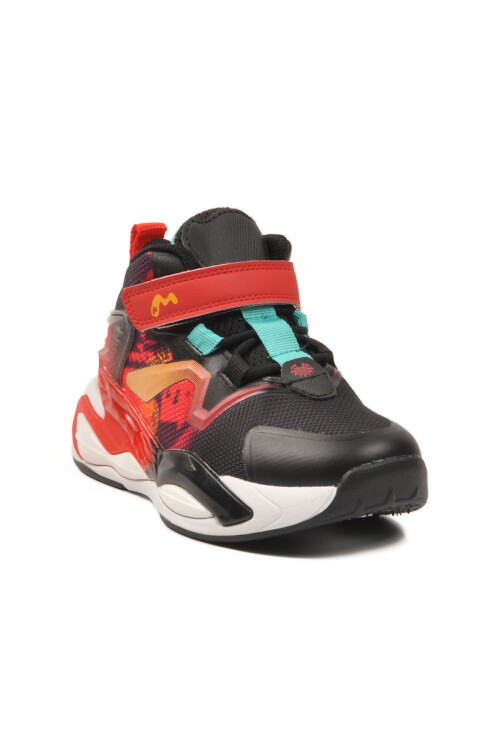 Siyah Kırmızı Cırtlı Hafif Esnek Erkek Çocuk Spor Ayakkabı 161-T5411102 P