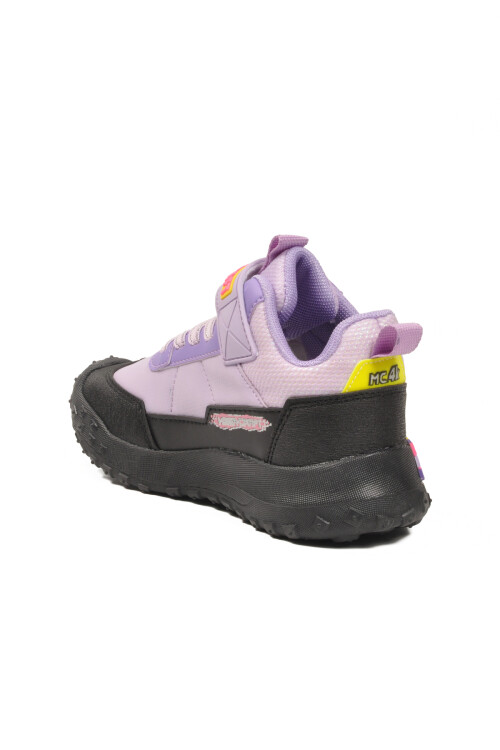 Siyah Lila Cırtlı Kaymaz Kız Çocuk Spor Ayakkabı 811 F