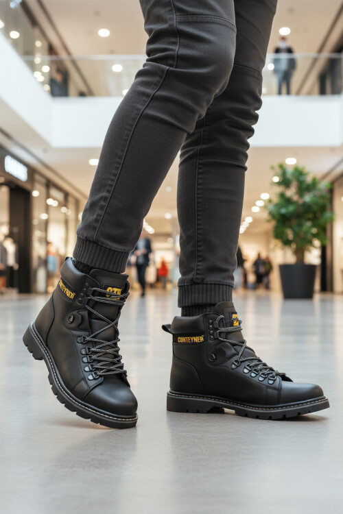 Siyah Bağcıklı Kaymaz Taban Erkek Bot 930 M