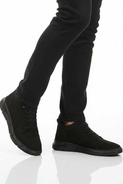 Siyah Nubuk Hakiki Deri Ortopedik Erkek Casual Ayakkabı 142 M