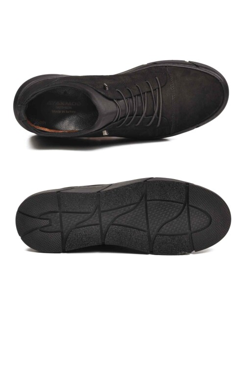 Siyah Nubuk Hakiki Deri Ortopedik Erkek Casual Ayakkabı 142 M