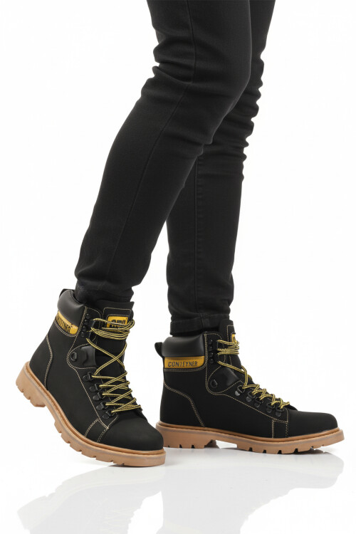 Siyah Nubuk Bağcıklı Kaymaz Taban Erkek Bot 930 M