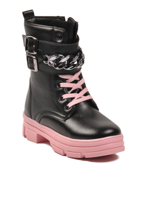 Siyah Pembe İçi Polarlı Kaymaz Taban Kız Çocuk Bot G-1001 F Zncr