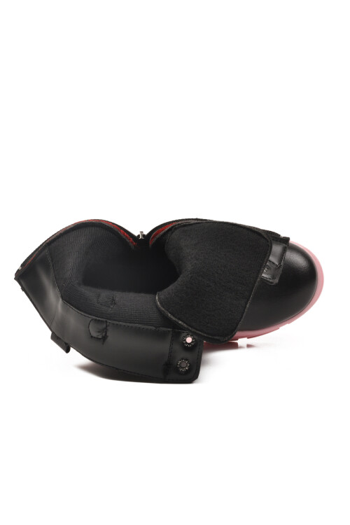 Siyah Pembe İçi Polarlı Kaymaz Taban Kız Çocuk Bot G-1001 F Zncr