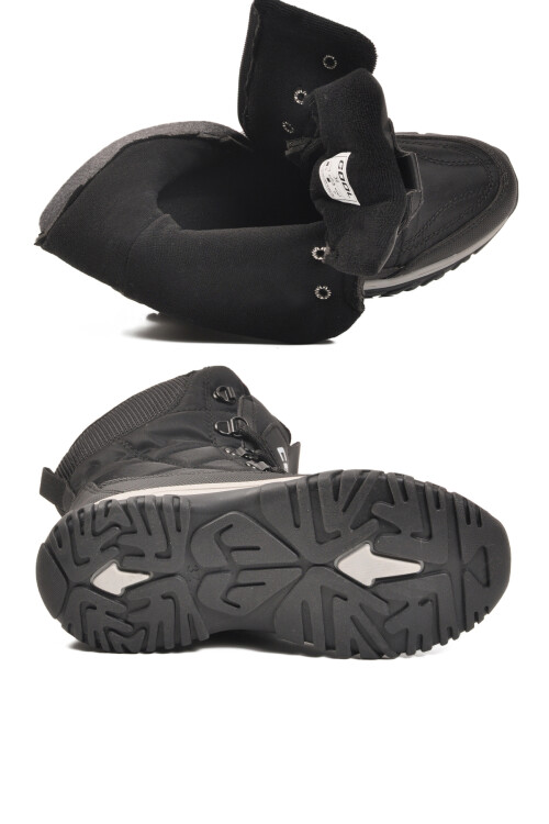 Siyah Polarlı Kaymaz Taban Soğuğa Dirençli Unisex Çocuk Bot Felix F