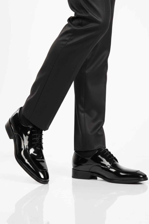 Siyah Rugan Hakiki Deri Erkek Klasik Ayakkabı 3265 M