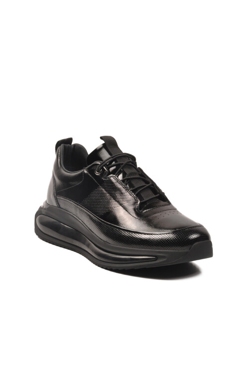 Siyah Rugan Hakiki Deri Anatomik Erkek Sneaker 152-22053 M