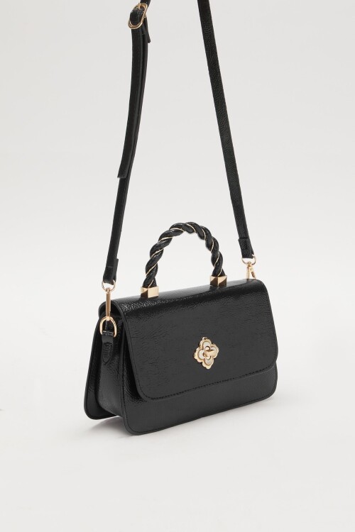 Siyah Rugan Kadın El ve Omuz Çantası 930179