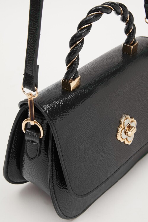 Siyah Rugan Kadın El ve Omuz Çantası 930179