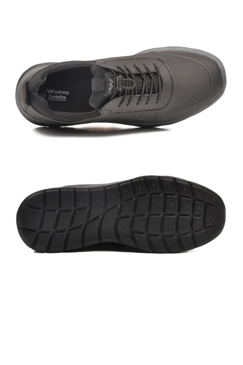 Siyah Lastik Bağcıklı Hafif Esnek Erkek Spor Ayakkabı Kaif 2323 M