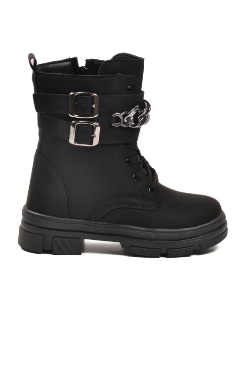 Siyah İçi Polarlı Kaymaz Taban Kız Çocuk Bot G-1001 F Zncr