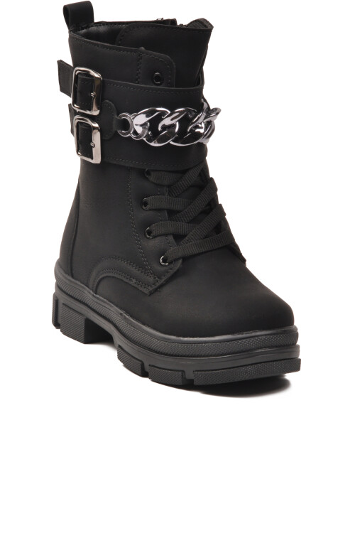 Siyah İçi Polarlı Kaymaz Taban Kız Çocuk Bot G-1001 F Zncr