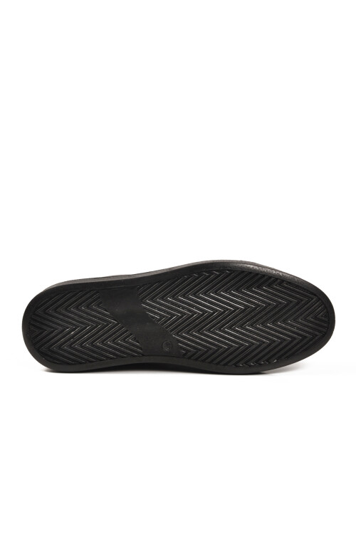 Siyah Bağcıklı Cilt Hafif Esnek Erkek Sneaker 179 M