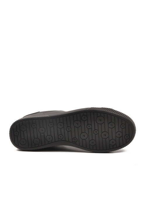 Siyah Bağcıklı Hafif Cilt Erkek Sneaker Mota 600 M
