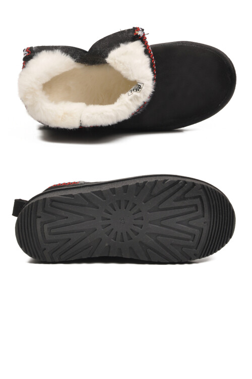 Siyah Süet İçi Kürklü Soğuğa Dirençli Kız Çocuk Bot Ugy F