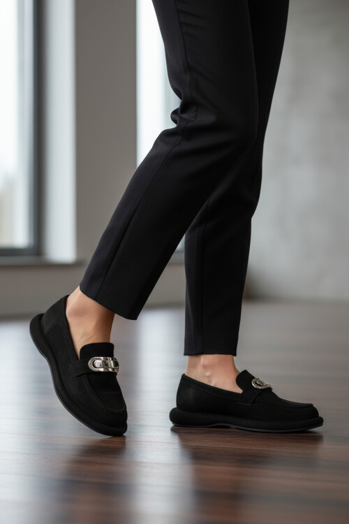 Siyah Süet Kadın Casual Ayakkabı 547828 Z