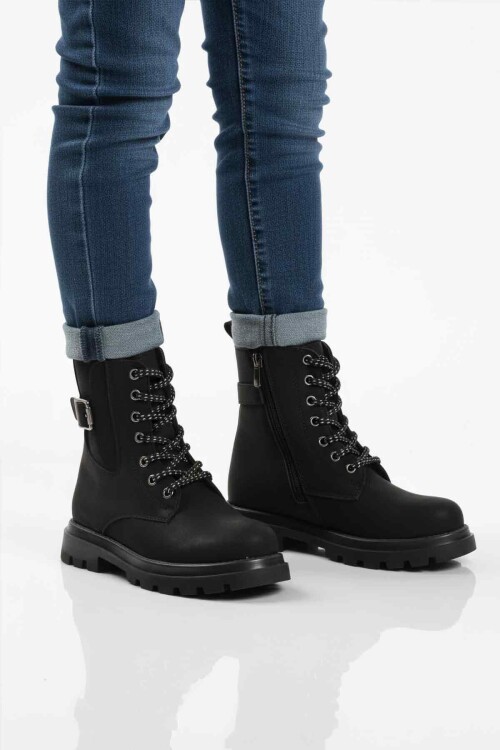 Siyah İçi Polarlı Kaymaz Kız Çocuk Bot Aleda F