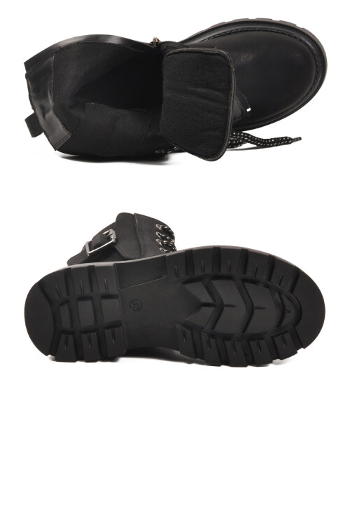 Siyah İçi Polarlı Kaymaz Kız Çocuk Bot Aleda F