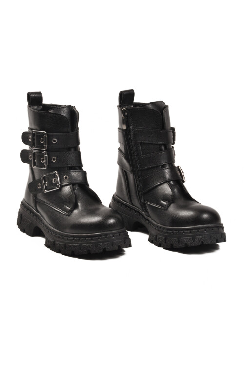 Siyah İçi Polarlı Kaymaz Kız Çocuk Bot Caneda F