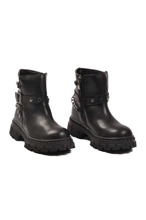 Siyah İçi Polarlı Kaymaz Kız Çocuk Bot Dante F