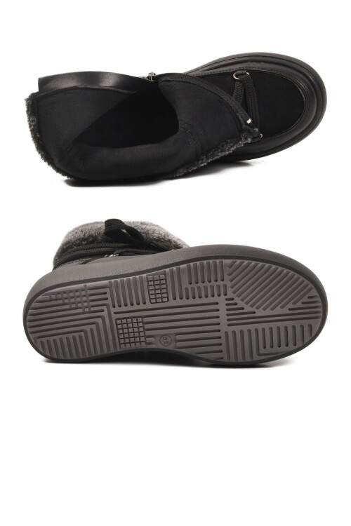 Siyah İçi Polarlı Kaymaz Kız Çocuk Bot Selis F