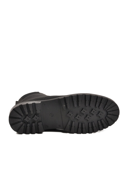 Siyah Polarlı Fermuarlı Bağcıklı Kaymaz Erkek Bot 856 M