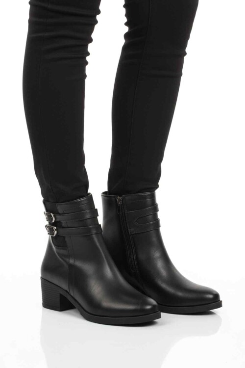 Siyah İçi Kürklü Topuklu Kadın Bot 1006 Z