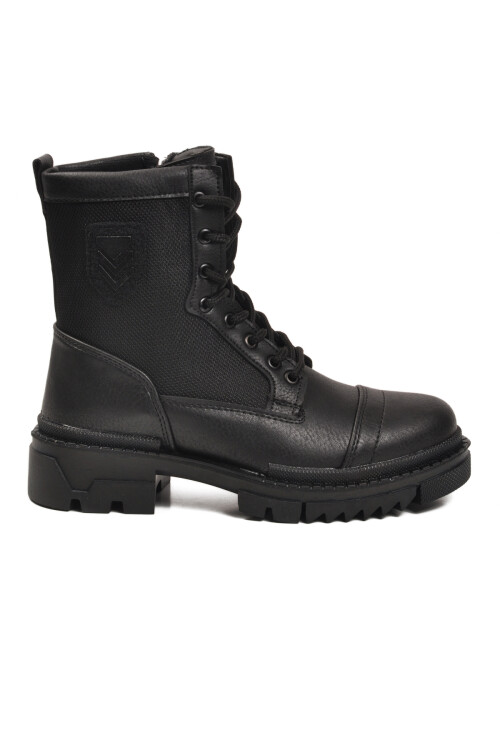 Siyah İçi Polarlı Kaymaz Taban Fermuarlı Unisex Bot 2100 G