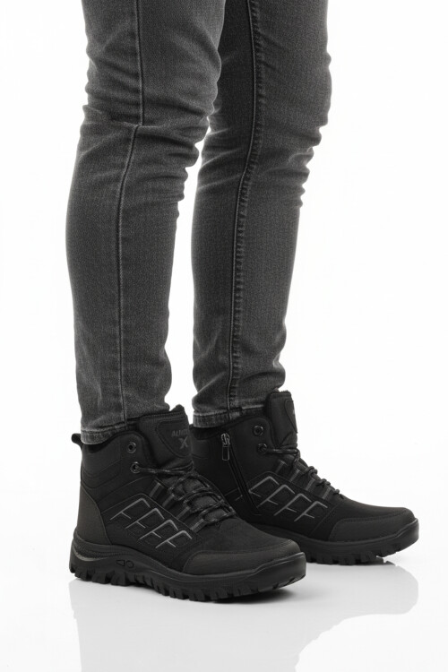 Siyah İçi Kürklü Kaymaz Taban Unisex Bot 700 G