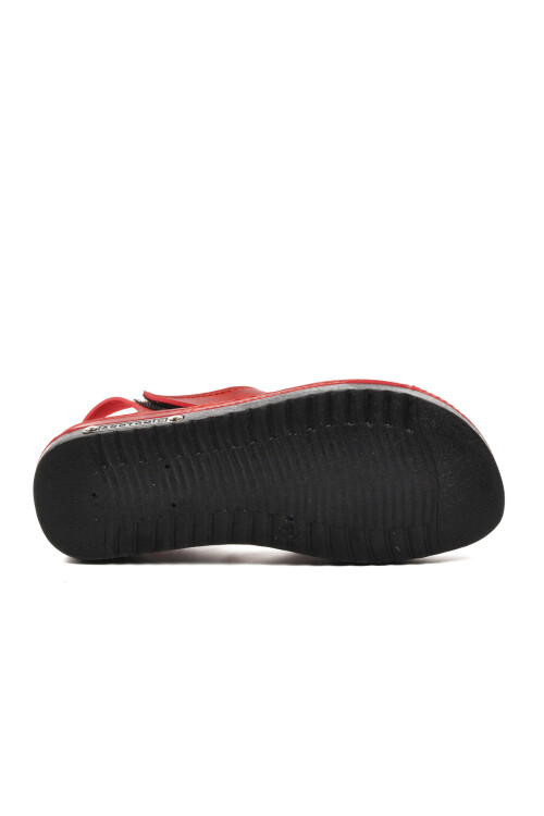 Kırmızı Kadın Yüksek Taban Sandalet 07-109 RR Z
