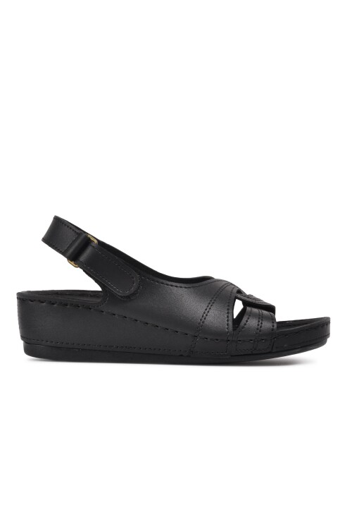 Siyah Topuk Jel Destekli Kadın Terlik 09-192 Z